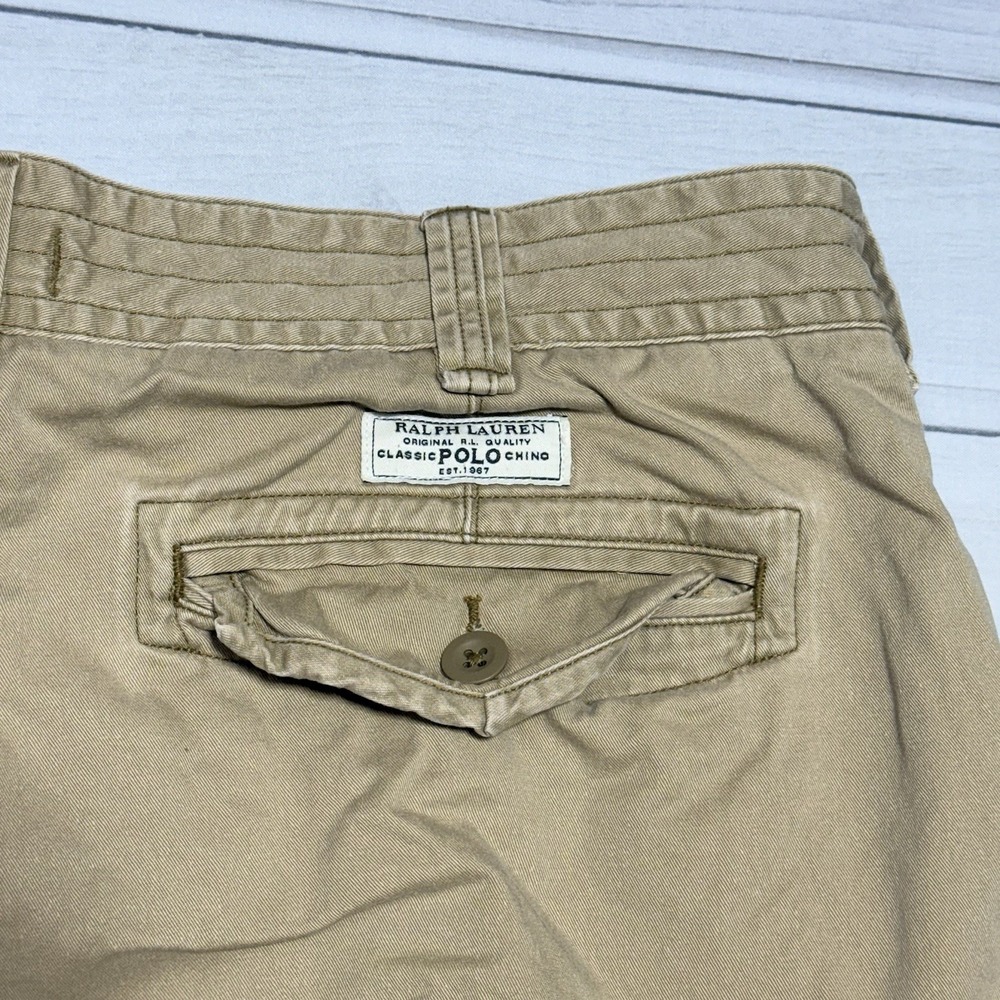 Polo Ralph Lauren Shorts 42 Tan Khaki Beige Cargo Pockets Heavyweight - Picture 5 of 10